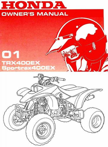 2001 honda trx400ex sportrax 400ex atv owners manual -trx 400 ex sportrax 400ex