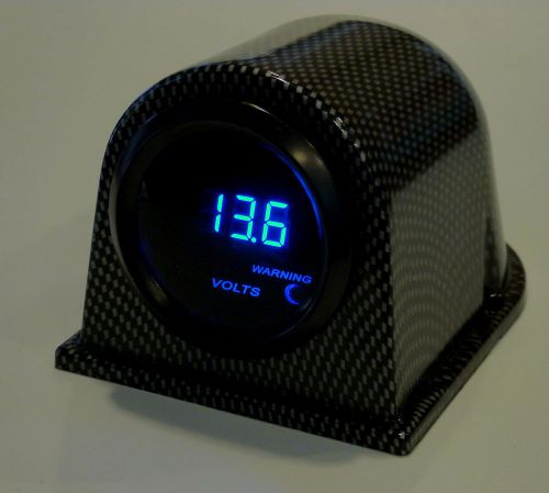 2&#034; digital volt meter blue led smk  lens blk 12 volt dc range 0 - 19.9 w/cf pod