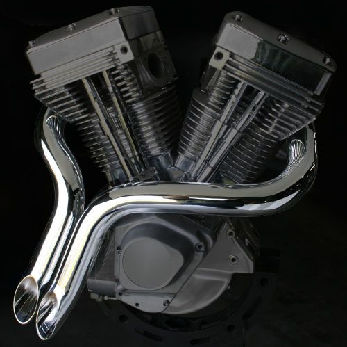 Chrome big growl 2"  short shots exhaust w/ o2 sensor for 1991-later big twins
