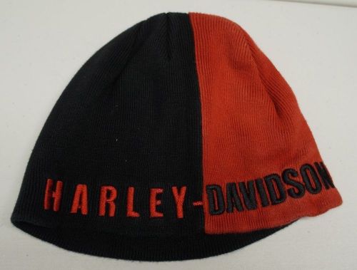 Harley davidson womens s  black &amp; orange skull cap beanie