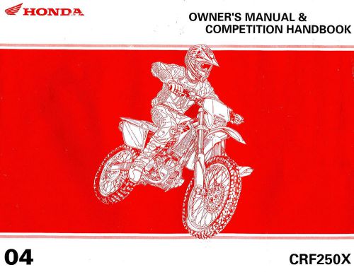 2004 honda crf250x motocross motorcycle owners competition handbook manual -crf
