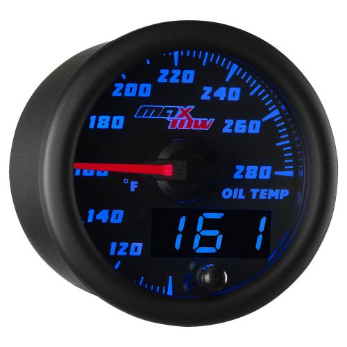 52mm black &amp; blue maxtow double vision oil temperature gauge - mt-bdv07