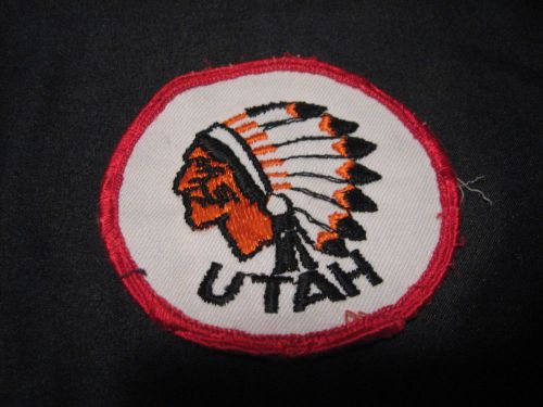 Vintage rare utah indian chief 3" round sewn patch.