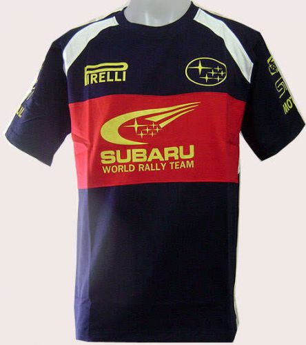 New motorcycle subaru sport racing team rac biker mens blue short t-shirt sz m