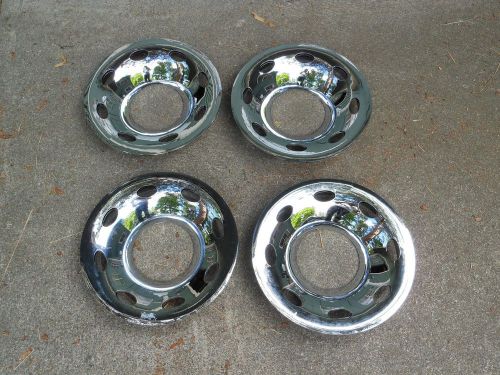 (4) 15&#034; chrome trailer wheel hub cap rim covers set of 4 phoenix qt545clo