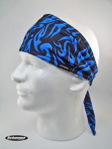 Schampa™ old school bandana blue mini flames – osb1-28 stretch headband