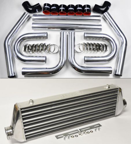 Universal high quality polished intercooler 2.5" 8pc u piping kit aluminum black