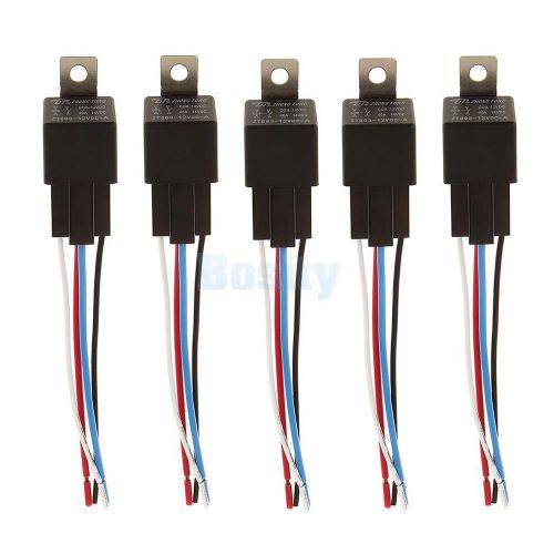 5x car 40a amp 12v relay kit for fan fuel pump light 4pin 5wire spst