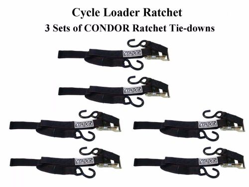 3 sets of condor self loader ratchet tie-down straps (sl-rct-b)