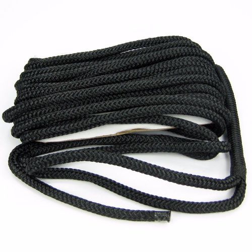 Black polyester mooring rope double braided marine dock rope eye splice 8mm*8m