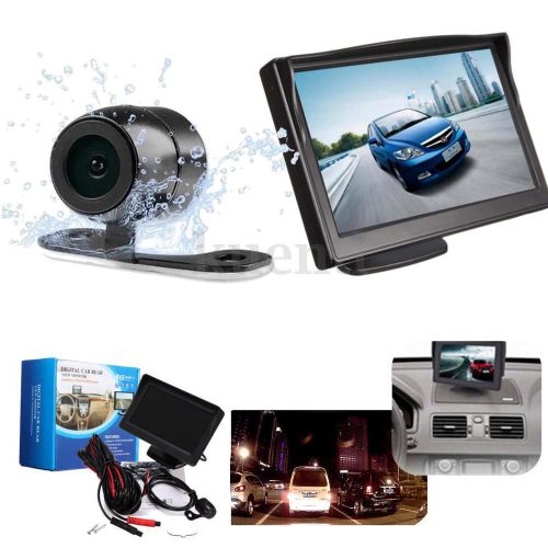 Car rear view system kit backup reverse camera night vision + 5&#034; tft lcd monitor