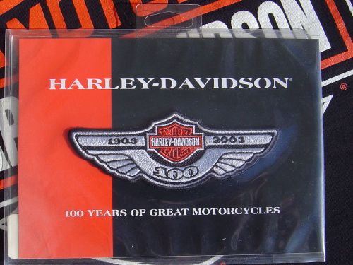 100 harley davidson 100th anni small sealed wing logo patch with collectors card