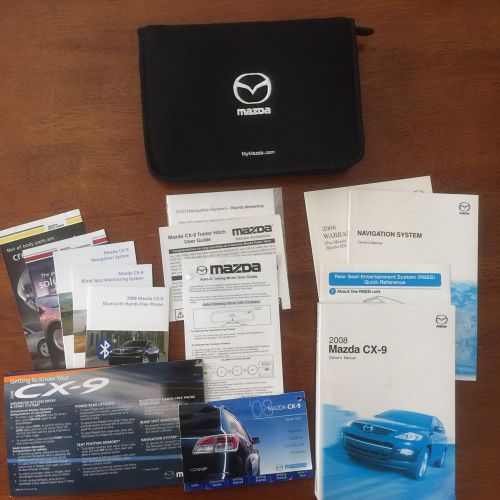 2008 mazda cx-9 oem complete owners manual with navigation book and zipper case