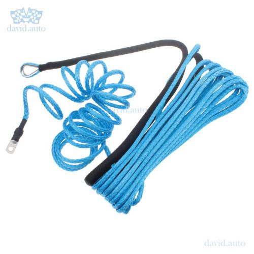 New 1/4" x 50' blue  synthetic fiber winch line cable rope 6600+ lbs suv atv utv