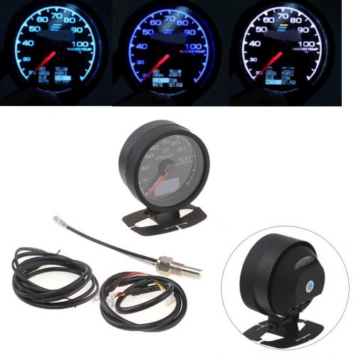 7-color adjustable universal car motor water temperature gauge with temp sensor