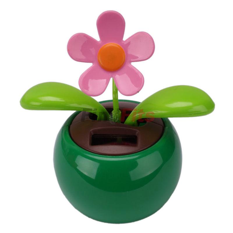 New flip flap solar powered plant decoration flower cute solar flower toy green