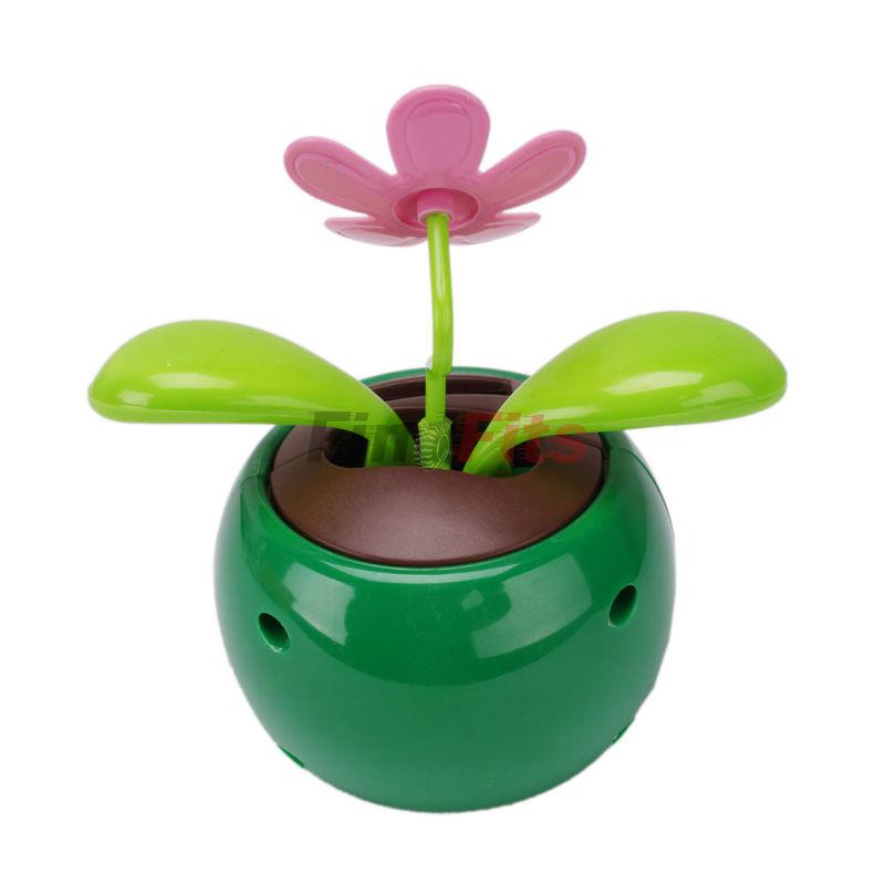 New Flip Flap Solar Powered Plant Decoration Flower Cute Solar Flower Toy Green, US $3.39, image 2