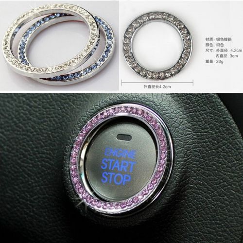 Auto decorative accessories car button start switch button diamond ring