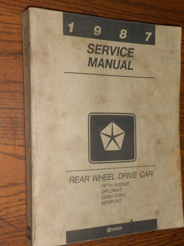 1987 plymouth chrysler dodge rwd car shop manual original mopar service book