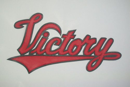 Victory motorcycle 13"synthetic leather back patch red/silver. new.unique