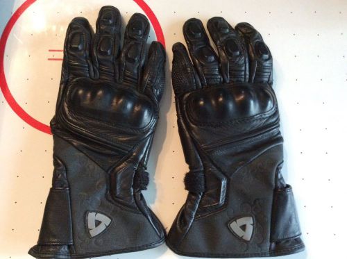 Rev'it ladies gauntlet riding gloves, size medium, black leather
