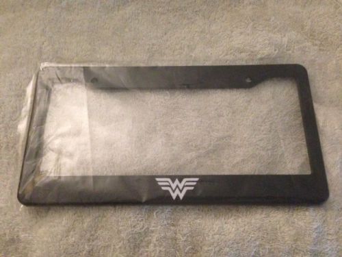 "wonderwoman - black license plate frame wonder woman superman super hero qty 2