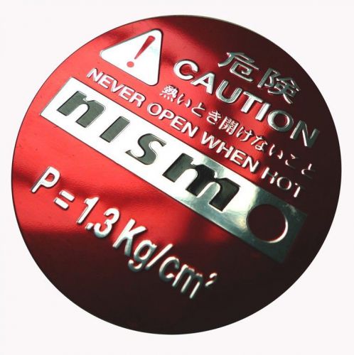 Red nismo aluminum metal sticker for radiator cap skyline r32 gtr silvia sunny