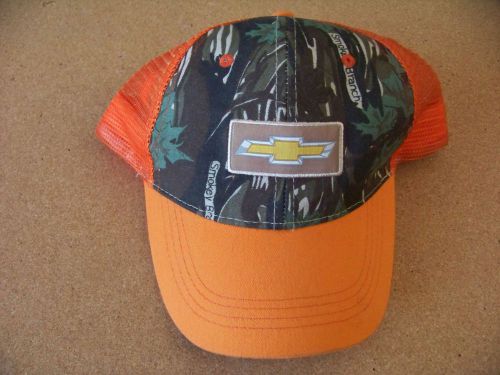 Chevrolet hunting orange camouflage adjustable baseball cap hat