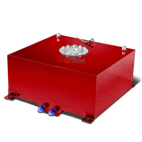 15 gallon/57l racing red aluminum gas fuel cell tank+level sender 20x17.5x10"