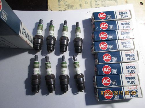 Ac spark plugs r44t acniter ii  green rings 5613355  camaro chevelle impala  nos