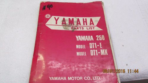 Vintage 1970 yamaha 250 dt1-e dt1-mx factory parts list book manual