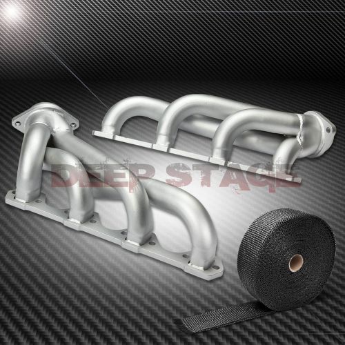 Stainless ceramic exhaust header fits 79-93 ford mustang 5.0 lx/gt/svt+heat wrap
