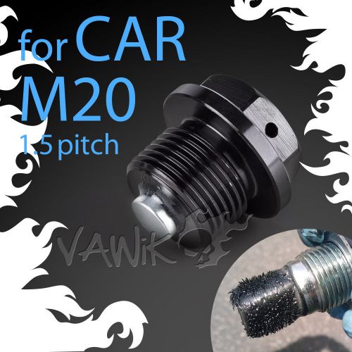 Vawik black aluminum magnetic sump bolt m20 x 1.5 pitch engine oil changing part