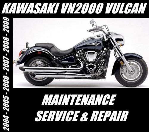 Kawasaki vn2000 vulcan vn 2000 service repair maintenance manual 2004 to 2009