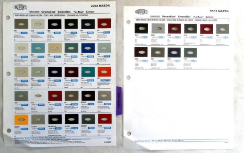 2003 mazda dupont color paint chip chart all models
