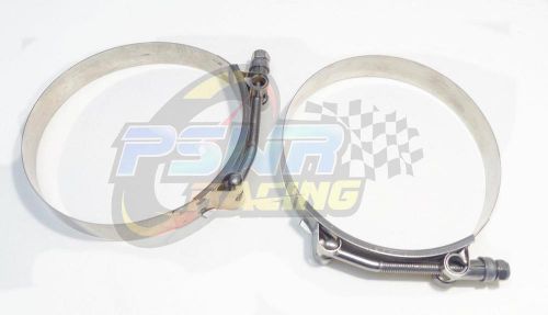 Pswr 2x 4.25&#034; 101mm-109mm, 3.97&#034;-4.29&#034; ss 304 t-bolt clamps/turbo silicone hose