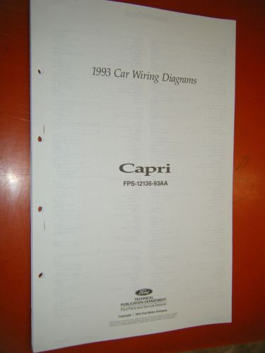 1993 mercury capri  factory wiring diagrams manual schematic sheets