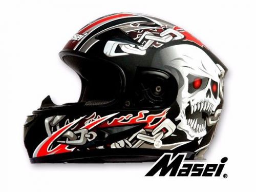 Masei 816 black skull full face motorcycle bike arai hjc icon helmet