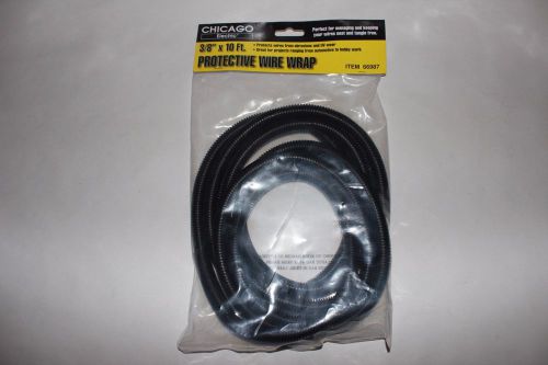 3/8" x 10ft split wire conduit flexible protective wire wrap, black, 10mm x 3m