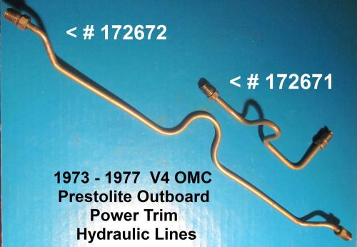 Power hydraulic trim lines '73-'77 omc (prestolite) #172671 &amp; #172672 used