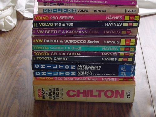Lot of 13 import repair manuals chilton&#039;s haynes 1954-1998 toyota volvo vw mazda