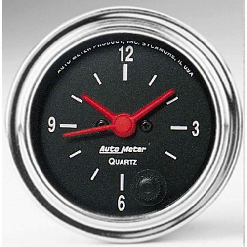 Auto meter 2585 clock 2&#034;, 12 volt, sse, chrome