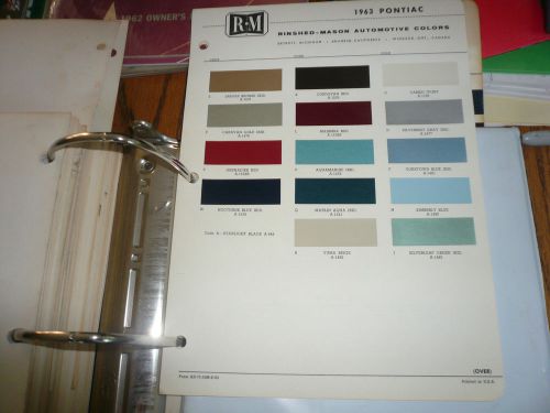 1963 pontiac r-m rinshed-mason color chip paint sample - vintage