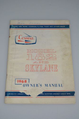 Original 1968 cessna model 182 skylane owner&#039;s manual 182l d548-13 printed 11-67