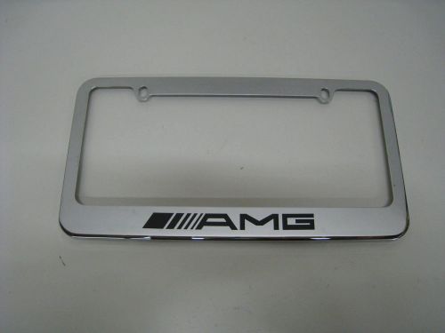 Amg mercedes benz stainless steel chrome license frame c/e/slk/sl/cls/s
