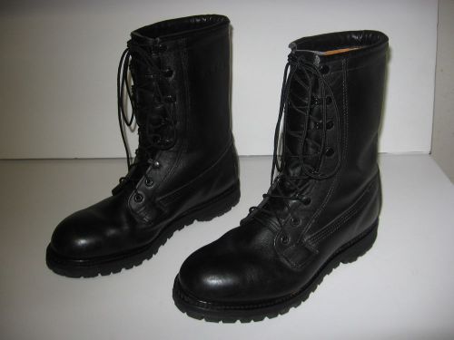 Mens size 8.5 wide military black leather insulated combat boots motorcycle guc!
