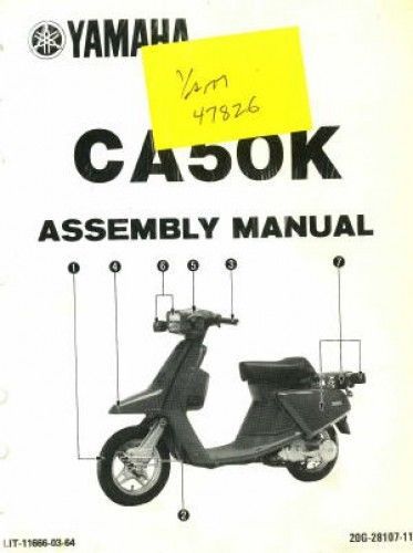 1983 yamaha ca50k riva scooter assembly manual - 800-426-4214