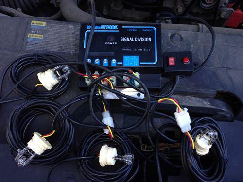  advanced 80w (4 x 20w) hideaway strobe lights kit complete set - white