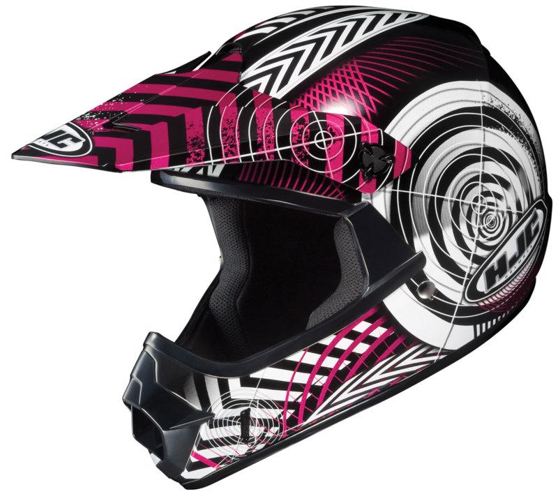 Hjc cl-xy youth wanted  motocross helmet black, white, pink small