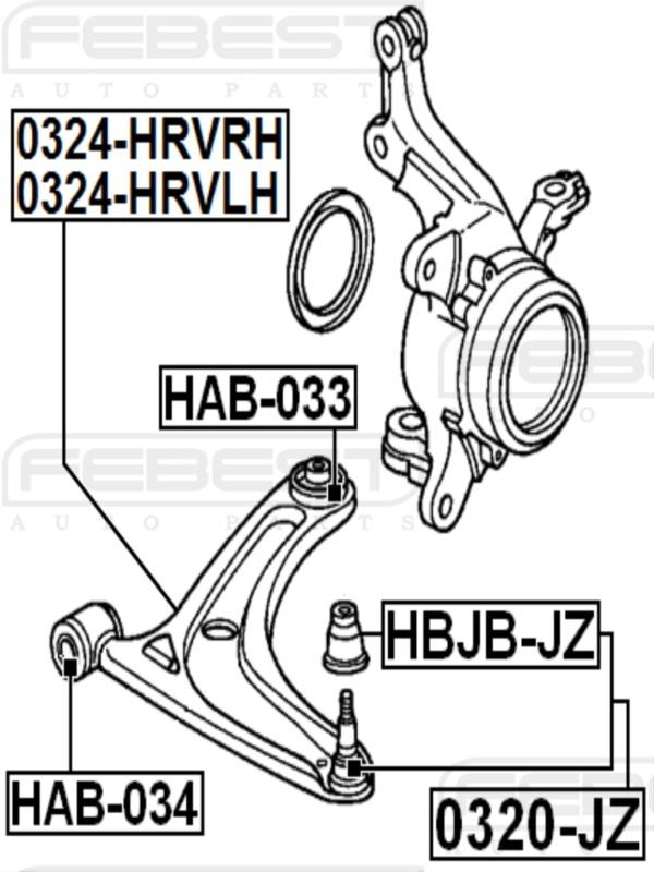 RIGHT FRONT CONTROL ARM - Febest # 0324-HRVRH, US $48.95, image 2